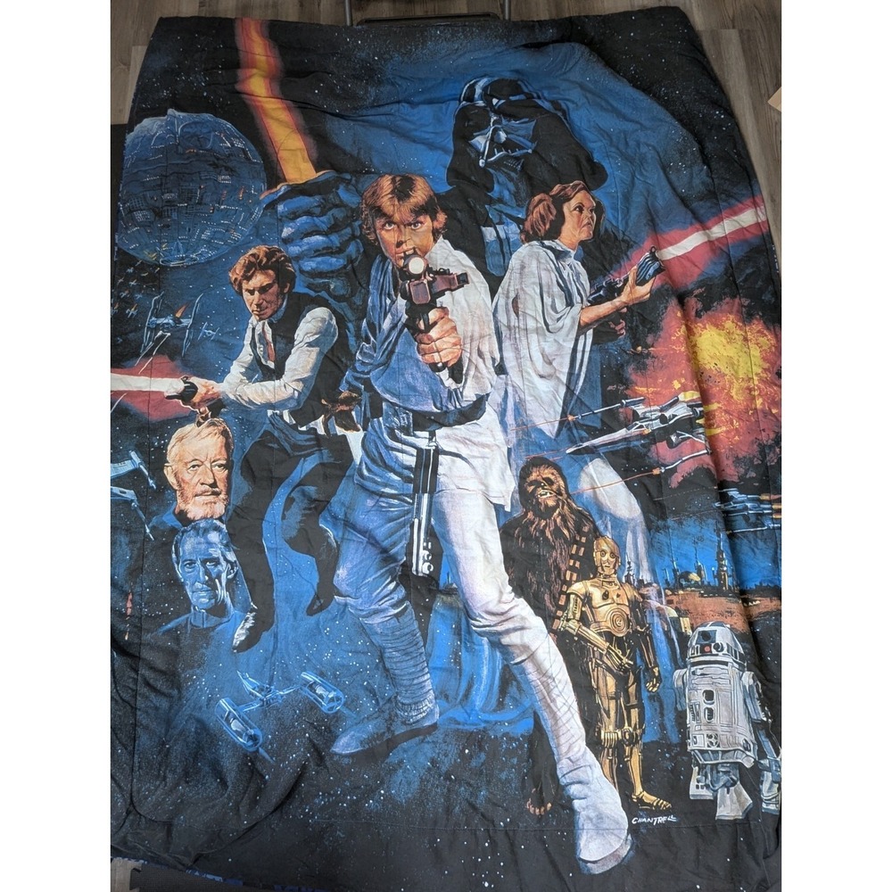 Vintage Star Wars Tom Chantrell Reversible Comforter Darth Vader 82x64